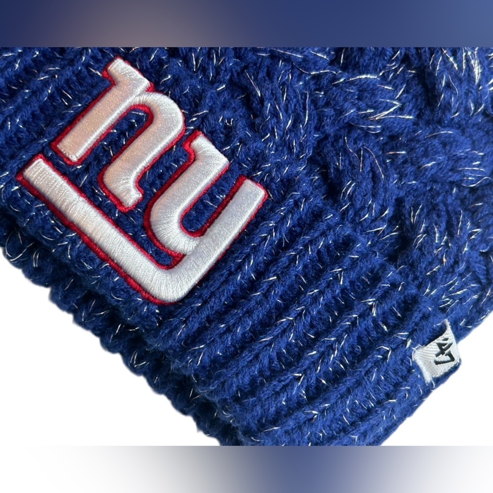 New York Giants 47 Brand Womens NFL Fiona Cuff Knit Beanie - Picture 4 of 6